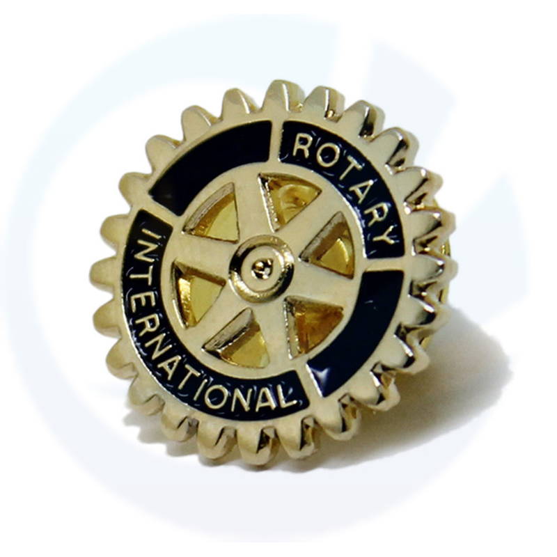 Custom Metal Borong Antarabangsa Drehs Tift Soft Enamel Rotary Club Badge Pin