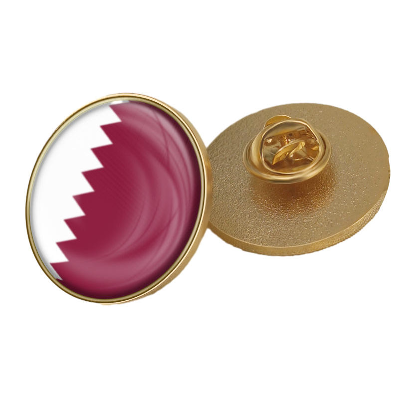Pengeluar aloi logam adat aloi lembut enamel pukal qatar qatar hari kebangsaan bendera lapel pin lencana pembuka manset